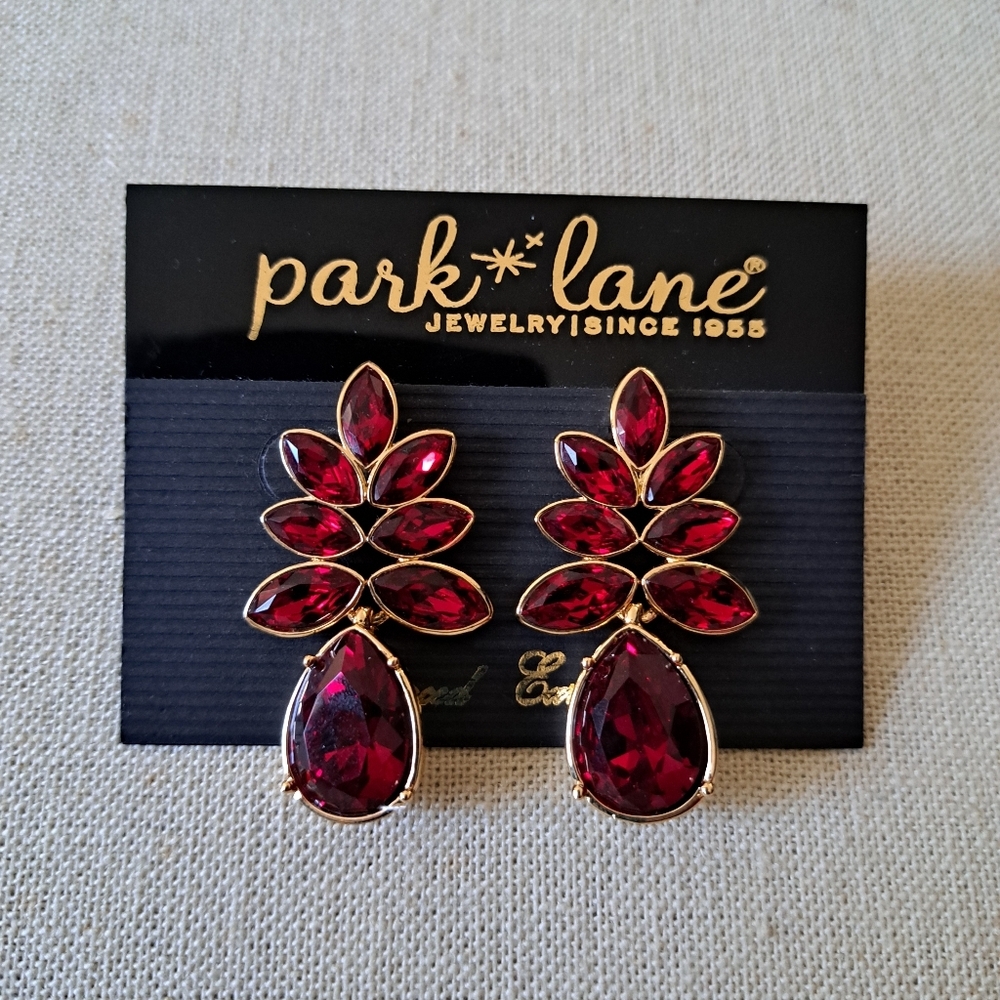 Park Lane earrings red gold tone